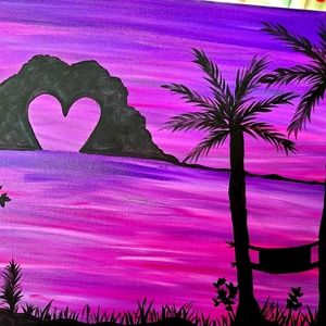 Canvas Art "Purple Sunset" 16" x 20"